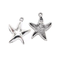 Bright silver starfish alloy charm with hanging hole for DIY jewelry making - Starfish Pendant (A4-065) / Antique Silver