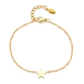 Bohemian gold stainless steel star bracelet with pink seed beads and lobster clasp - Pink