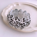 Abstract black and white leopard print resin bangle featuring irregular wavy pattern design - Black White Leopard Petal Style (50# Bangle - White)