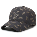 Donkergrijze sport-baseballcap met AR-borduurwerk en all-over SPORT-printpatroon - Verstelbaar / donkergrijs