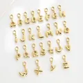 Set 26 ciondoli lettere alfabeto dorate stile palloncino 3D con chiusure a molla DIY - Lettera A
