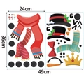 DIY Christmas snowman wall decal set with red scarf, black hat and carrot nose stickers - TBW9530-UV-Snowman DIY Kit (49cmx36cm)