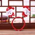 Christmas headband featuring white plush bears with red hats and bows on springs - Bear Spring Headband