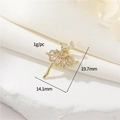 Gold ballerina pendant with sparkling zircons and pearls, size 19.7mm by 14.1mm - 14K Gold - Ballet Girl