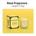 Candela profumata alla rosa in vasetto di vetro con scatola gialla e peso di 150g - DY Giallo - Limone