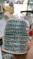 Three-row peacock blue rhinestone claw chain on silver metal base roll for DIY sewing - 1 Yard/Pack / Silver Base White+Peacock Blue