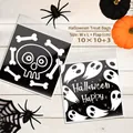 Halloween self-adhesive bags with ghost and skull prints for 10x10cm candies - Black 2-in-1 Mix Approx 100pcs