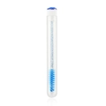 Blue glitter eyelash brush with crystal handle in a clear storage tube - Blue