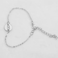 Chic silver hollow round bracelet with initial letter B pendant for women - Silver B