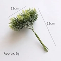 Artificial 12cm green pine branch with 3-fork design for DIY Christmas wreath decor - Frosty White Pine Branch
