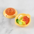 Miniature seafood noodle clay pot toy with egg and chicken drumstick in a yellow bowl - 4.5cmx2.5cm / Duck Leg Noodles