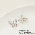Pendentif papillon argenté avec incrustation chatoyante et perle pour bijoux DIY - Prix à l'unité / Style Papillon (14#)