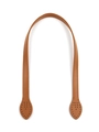 Detail of brown PU leather bag strap with visible stitching and teardrop-shaped hole - Earthy Yellow