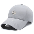 Gorra de béisbol gris claro con bordado GP en 3D y detalle Ride The Wave en la visera - Gris claro