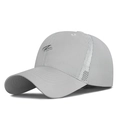 Cappellino da baseball grigio chiaro ad asciugatura rapida con ricamo N e rete - Regolabile / Grigio chiaro
