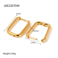 Minimalist 18K gold plated stainless steel rectangular huggie earrings in golden finish - Rectangular Shape (JDE2307044)
