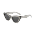 Lunettes de soleil œil de chat rétro avec monture en acétate taupe translucide et verres - Monture grise translucide Verres gris