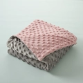 Pink and grey double-sided baby soothing blanket with 3D dot textured soft fabric - Pink Gray