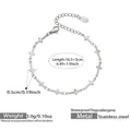 Pulsera de cruz de acero inoxidable plateado con cadena ajustable de mujer - 16.5+5CM / Color Acero