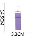 Purple woven fabric keychain with silver metal hook measuring 14.5cm by 3.3cm - Small / Purple