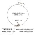 Detailed specs of stainless steel ball necklace with size, weight, and material data - Silver (YYN025252-P)
