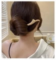 Minimalist wooden flower hair pin in natural light wood finish for bun hairstyles - 4# Hair Stick - Antler Shape