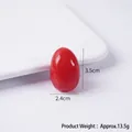 Red tomato-shaped stone pendant with cracked texture 3.5cm high for keychains - Cherry Tomato (No Keychain Model)