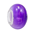 DIY purple resin round bead with gold wavy lines and silver core for beaded bracelet - Purple with Gold Pattern Style (004)