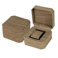 Brown wood grain single watch box with black velvet lining and watch pillow cushion - Natural Wood Tree Grain