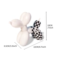White balloon dog sculpture with checkered pattern and dimensions 22x8.5x18cm - White and Black Checkerboard Balloon Dog
