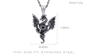Colgante de dragón steampunk en acero inoxidable plateado con detalles mecánicos - Estilo Dragón Mecánico Steampunk (KP78912-BD)