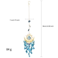 Detailed view of evil eye sun moon crystal suncatcher with 38cm total length dimensions - Lake Blue / 38cm/84g
