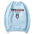 Front view of light blue unisex hoodie featuring Freedom 1993-2025 graphic print - Light Blue