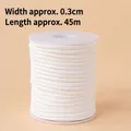 White 3mm flat faux suede cord roll for Christmas DIY crafts and jewelry weaving, 45m length - Korean Suede Cord / 50 Yards (Approx 45m) / White