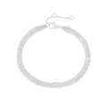 Multi-layer silver stainless steel beaded chain bracelet with lobster clasp - Triple Layer Silver (YS35093)