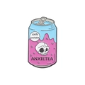 Creative soda can enamel pin with skull design and ANXIETEA 100% unstable text - Soda Can Skull Style (QHXZ1524)