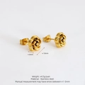French vintage golden rose stud earrings made of high-quality stainless steel - Gold (Large)