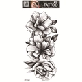Waterproof 3D floral temporary tattoo sticker FF-141 with black and white flower design - Blooming Flower Texture (FF-141)