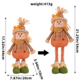 Fall scarecrow gnome with retractable legs showing height adjustment and harvest details - X2-51 Retractable Scarecrow Male
