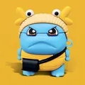 Squirtle dinosaur design silicone case for AirPods Pro 2 in bright blue and yellow - Squirtle + Carabiner / AirPods 1/2 Gen