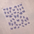 Adesivi per unghie rilievo 3D farfalle sfumate blu viola con scritta Love modello M-472 - Farfalla Blu Viola (M-472)