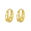 Boucles d'oreilles créoles dorées minimalistes en forme de goutte au fini métal poli - Doré