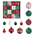 Christmas ornaments set with 6cm JOY balls, glitter trees and red green baubles - MJXK46-21Y