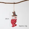 Christmas snowman wooden ornament with scarf and 18cm height for holiday tree decor - Top Hat Snowman