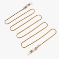 24k gold-plated stainless steel snake chain eyewear strap with white silicone loops - Rose Gold
