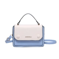 Sac bandoulière bleu et blanc avec sangle réglable et boutons décoratifs élégants - Bleu