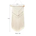 Handmade Bohemian cream white cotton rope wall hanging with tassel decor 25x45cm - Small Triangle Double V Decor