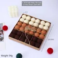 Set of 36 wool felt balls in red and white for Christmas DIY crafts and home decoration - White Coffee Dark Red (36Pcs)