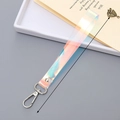 Iridescent clear TPU phone charm lanyard with metal clip, 17cm length and lightweight design - TPU Lanyard / Iridescent Charm (K3553 0.8mm)