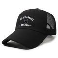 Casquette de baseball noire pour homme avec broderie EST.1998 et design en maille filet - Réglable / Noir
